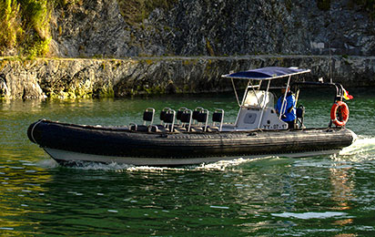 Le bateau semi-rigide Ponant Express à Belle-Île